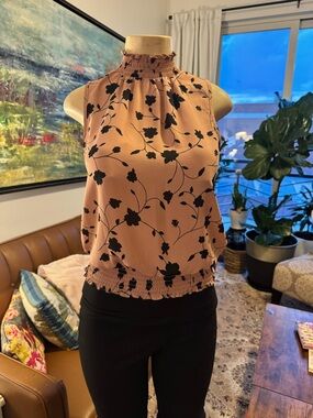 Sienna Sky Blush Pink Floral Smocked Halter Camisole